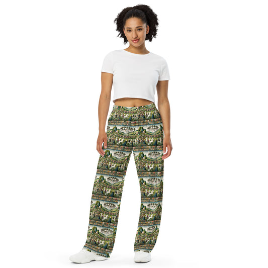 Springtime with Unicorn All-over print unisex wide-leg pants