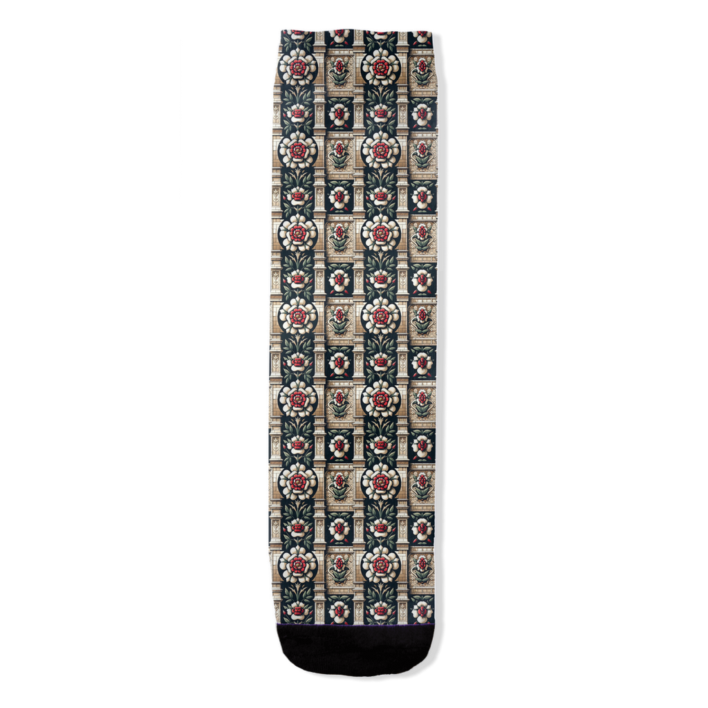 Tudor Rose on a Castle All-Over Print Socks