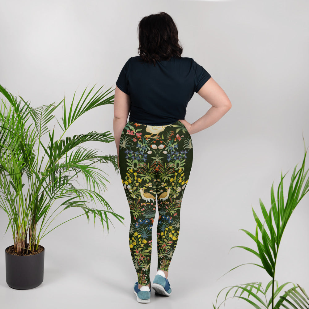 Medieval Unicorn Pattern All-Over Print Plus Size Leggings