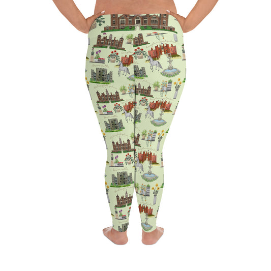 Anne Boleyn Homes and Spring English Garden All-Over Print Plus Size Leggings