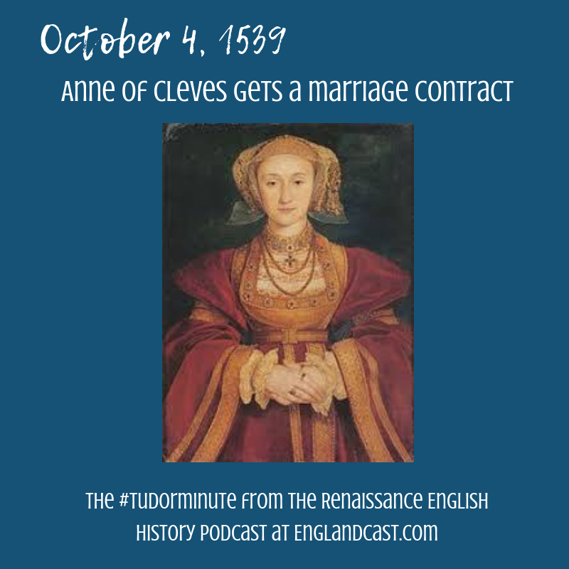 Tudor Minute October 4: Cleves and England make a deal