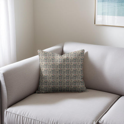 Tudor Rose on a Castle Woven Pillows