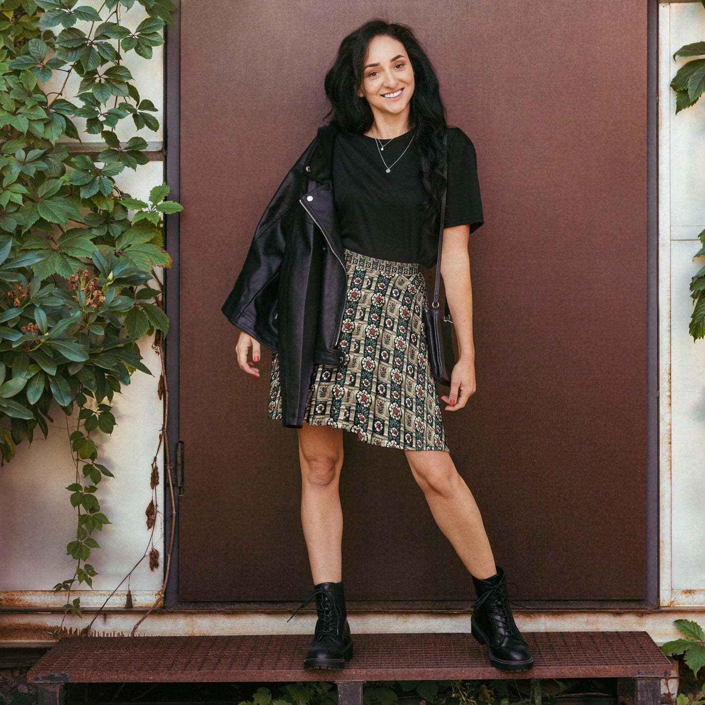 Tudor Rose on a Castle Skater Skirt