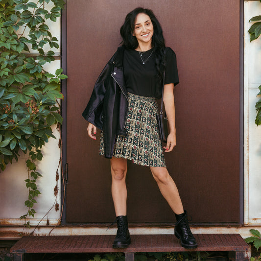 Tudor Rose on a Castle Skater Skirt