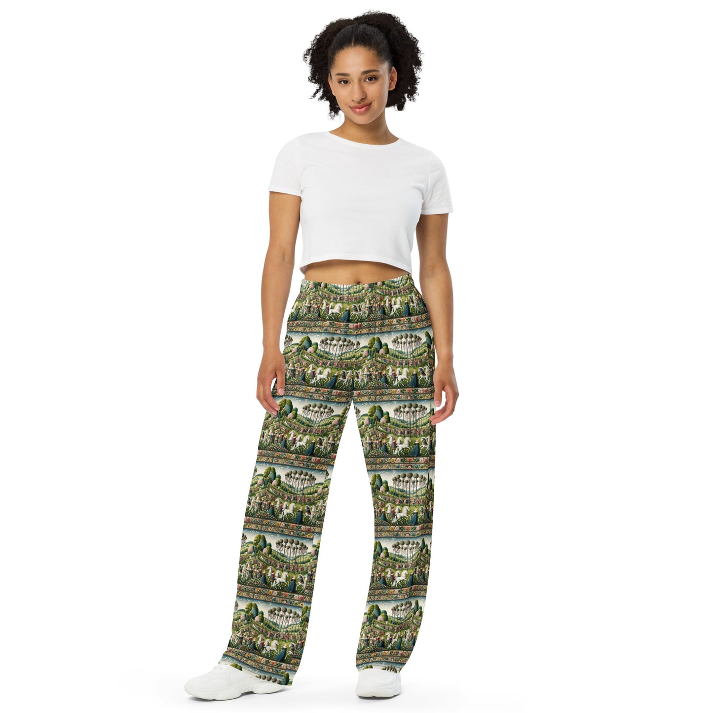 Springtime with Unicorn All-over print unisex wide-leg pants