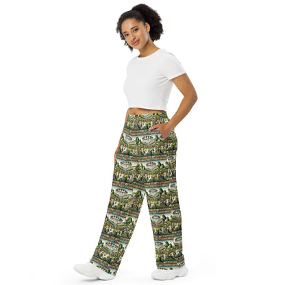 Springtime with Unicorn All-over print unisex wide-leg pants