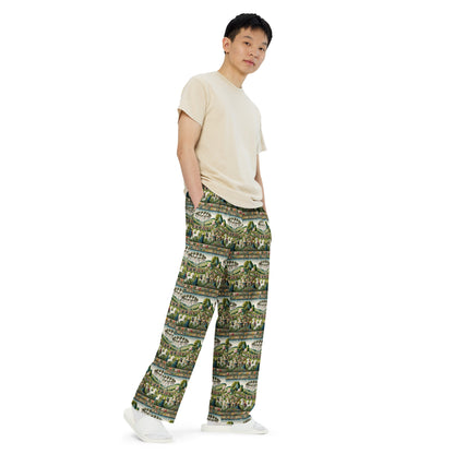 Springtime with Unicorn All-over print unisex wide-leg pants
