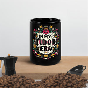 In My Tudor Era Black Glossy Mug