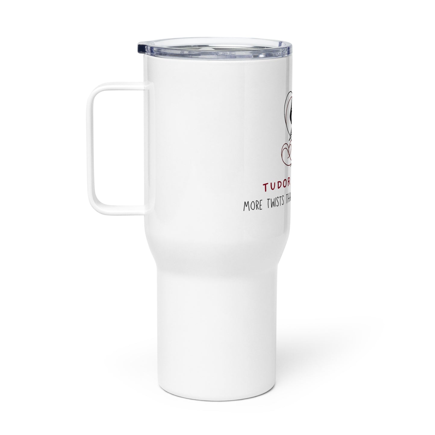 Tudor Romance: More Twists than a Shakespearean Play Travel mug with a handle