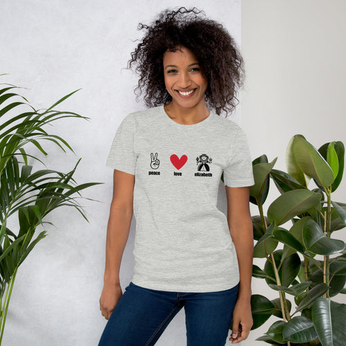 Peace, Love, Elizabeth Unisex t-shirt