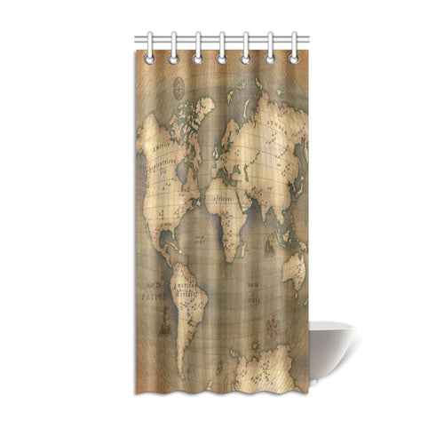Old Map Shower Curtain 36