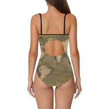 Old Map Strap Swimsuit