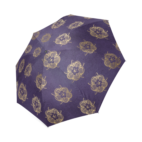 Purple Tudor Rose Foldable Umbrella