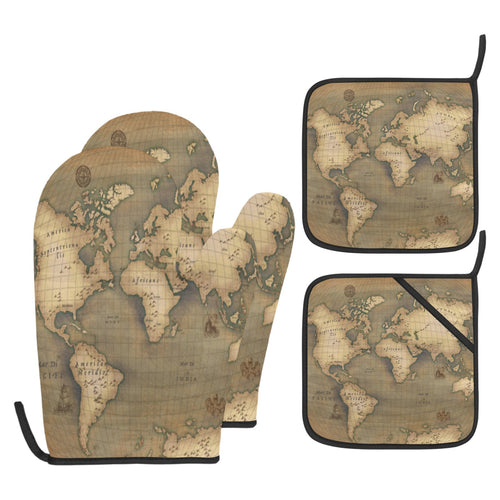 Old Map Oven Mitt & Pot Holder