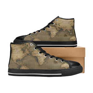 Old Map Women's Classic High Top Canvas Shoes