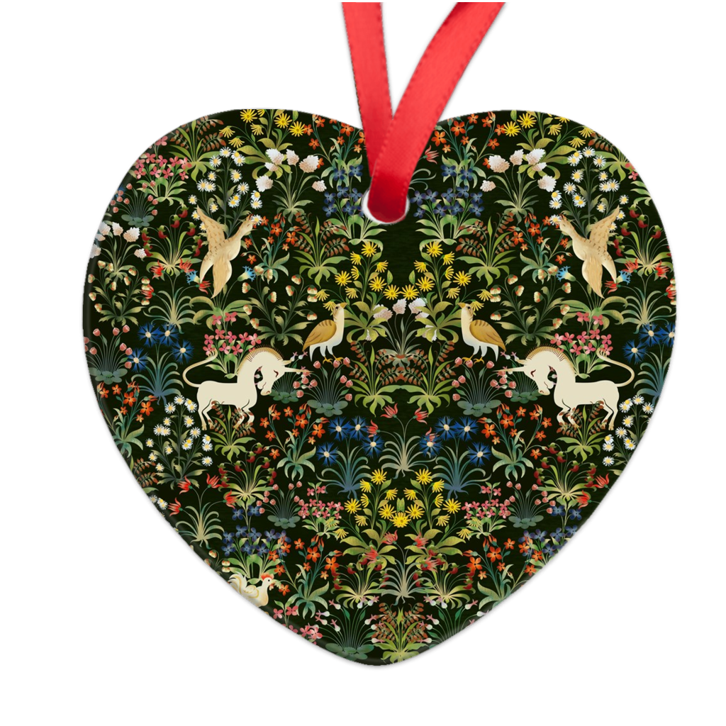 Medieval Unicorn Tapestry Porcelin Ornaments