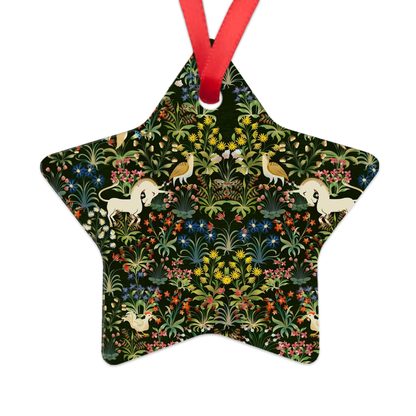 Medieval Unicorn Tapestry Porcelin Ornaments