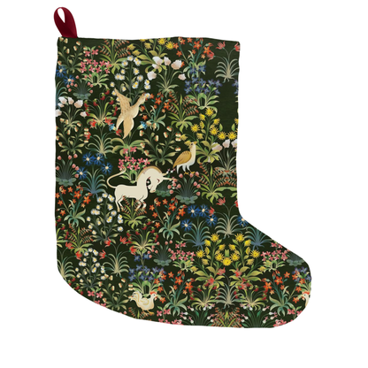 Medieval Unicorn Pattern Christmas Stocking