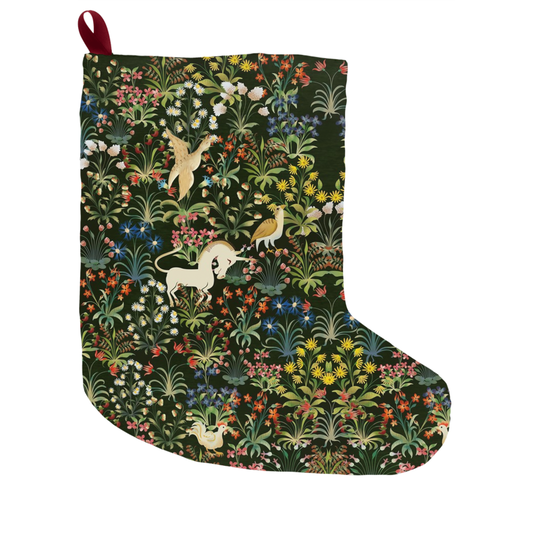 Medieval Unicorn Pattern Christmas Stocking