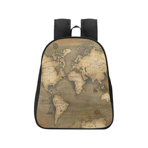 Old Map Fabric School Backpack