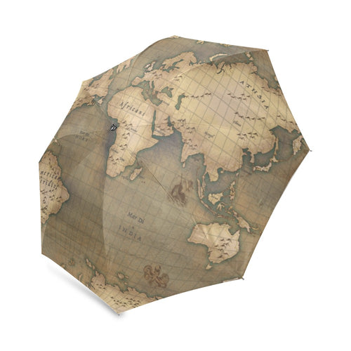 Old Map Foldable Umbrella