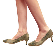 Old Map Pointed Toe Low Heel Pumps