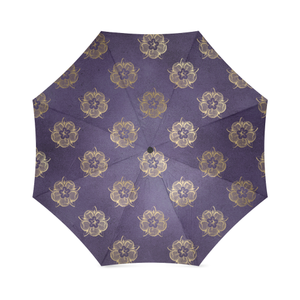 Purple Tudor Rose Foldable Umbrella
