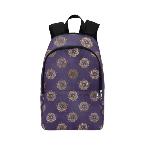 Purple and Gold Tudor Roses Fabric Backpack