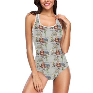 Anne of Cleves Vest One Piece Swimsuit