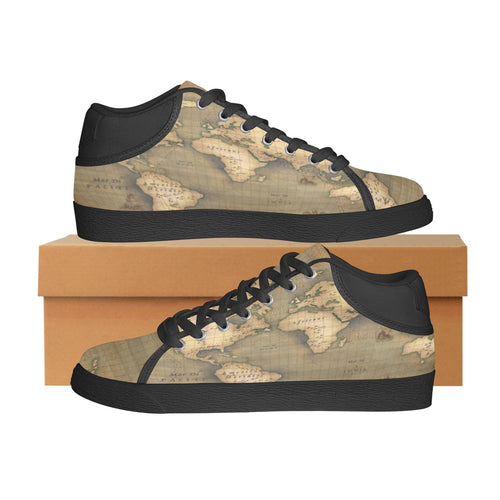 Old Map Women's Chukka Canvas Shoes