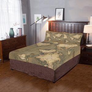Old Map 3-Piece Bedding Set
