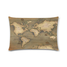 Old Map Zippered Pillowcase 16"x24"(Twin Sides)