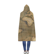 Old Map Flannel Hooded Blanket 56''x80''