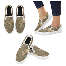 Old Map Women's Slip-on Canvas Shoes