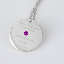 Christine de Pizan "Just as women's bodies are softer than men's..." stainless steel pendant
