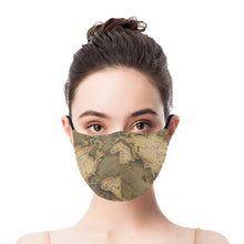 Old Map 3D Plus Size Mouth Mask with Drawstrings