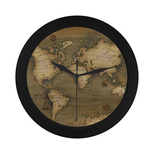 Old Map Circular Plastic Wall Clock