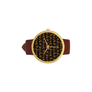 Six Wives Women's Golden Leather Strap Watch
