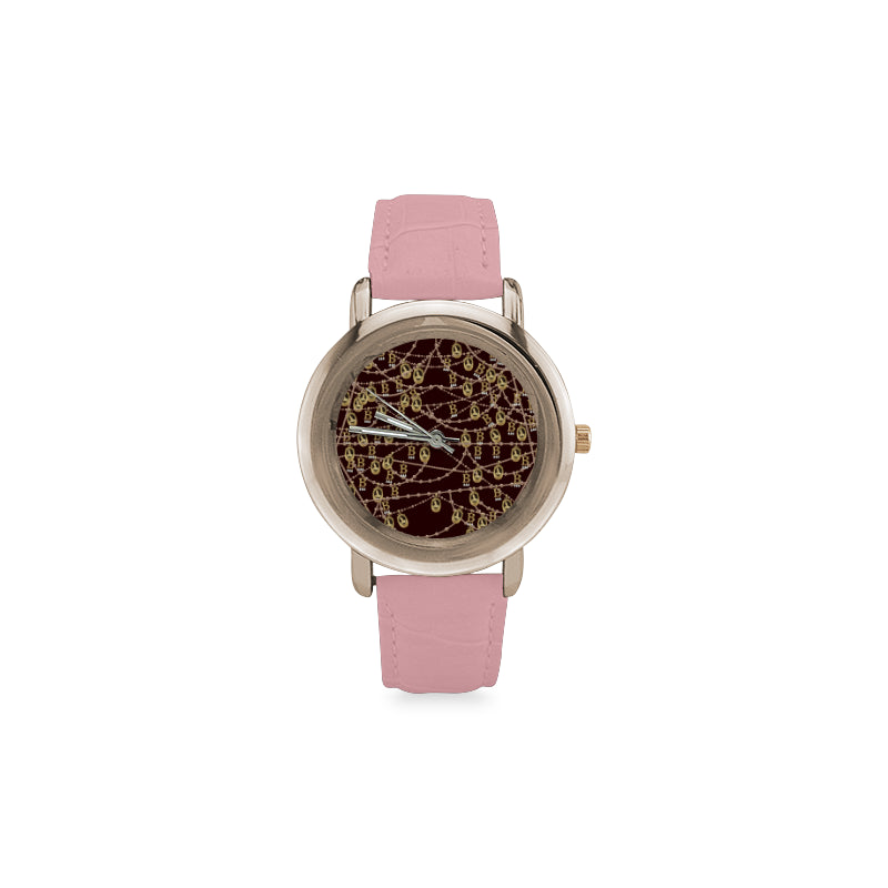 Anne Boleyn Women's Rose Gold Leather Strap Watch