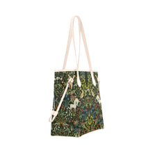 Medieval Unicorn Tapestry Clover Canvas Tote Bag