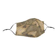 Old Map 3D Plus Size Mouth Mask with Drawstrings