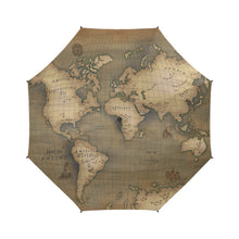 Old Map Semi-Automatic Foldable Umbrella