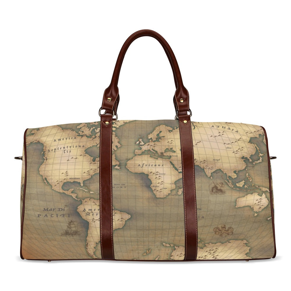 Old Map Waterproof Travel Bag (Large)