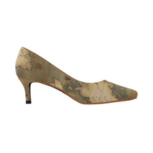 Old Map Pointed Toe Low Heel Pumps