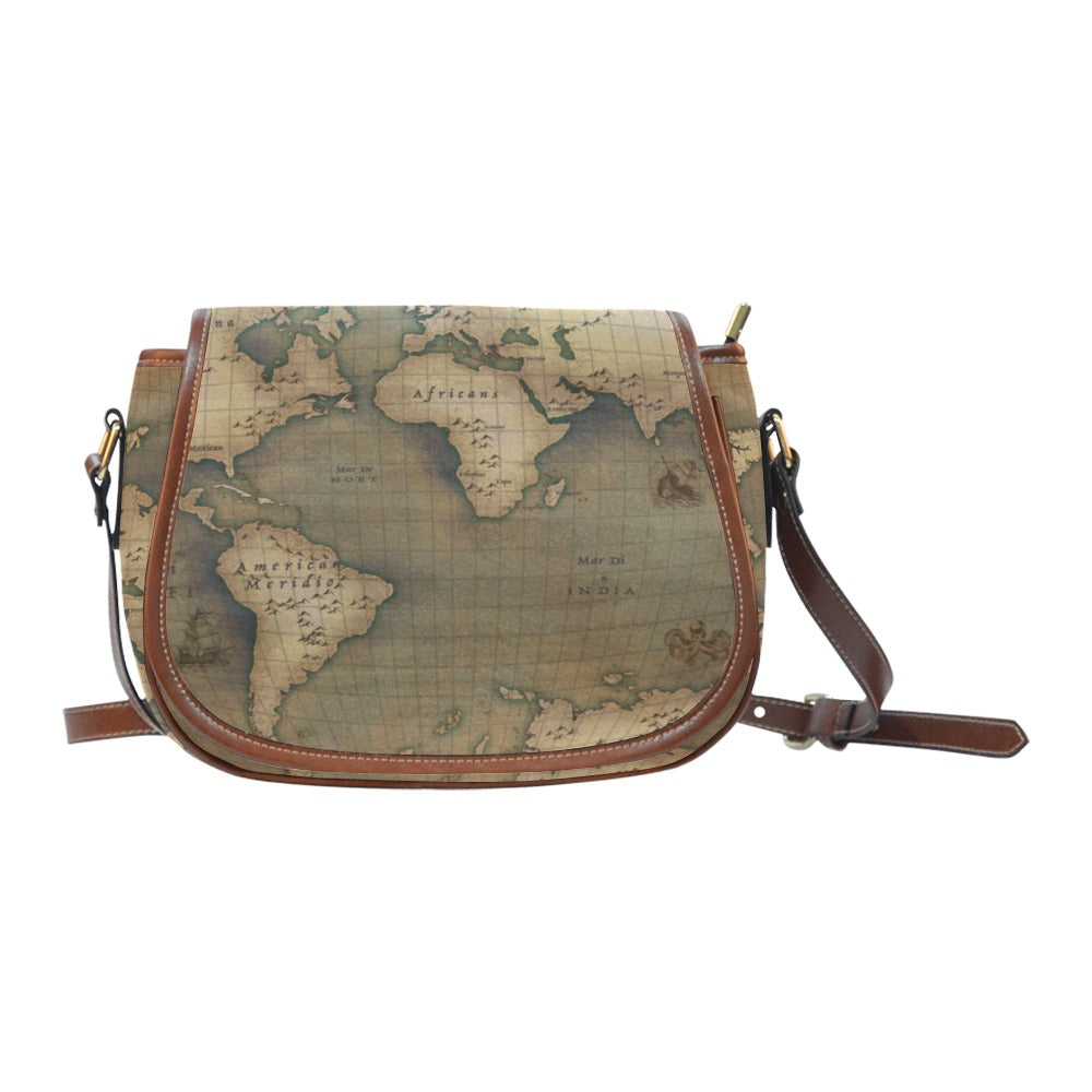 Old Map Saddle Bag