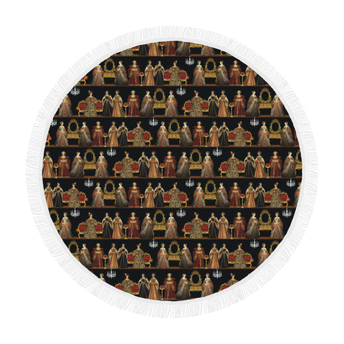 Six Wives Dinner Party Circular Beach Shawl