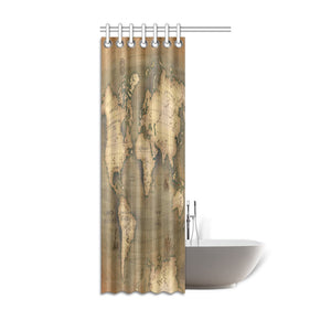 Old Map Shower Curtain 36"x72"