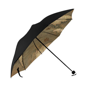 Old Map Anti-UV Foldable Umbrella (Underside Printing)