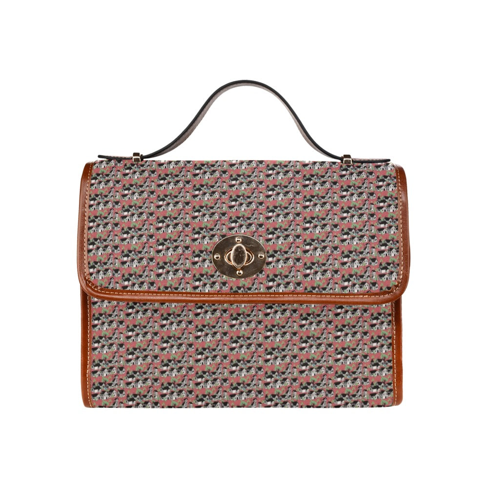 Medieval Village Waterproof Canvas Bag