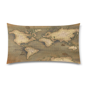 Old Map Rectangle Pillowcase 20"x36"(Twin Sides)